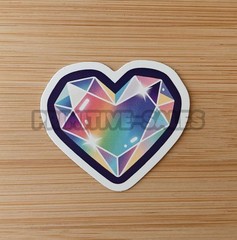 Die Cut Rainbow Crystal Heart Vinyl Sticker (2×2 inches)