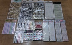 Vintage LOT Thickers American Crafts Puffy Scrapbook Stickers Letters /Dots/Gems