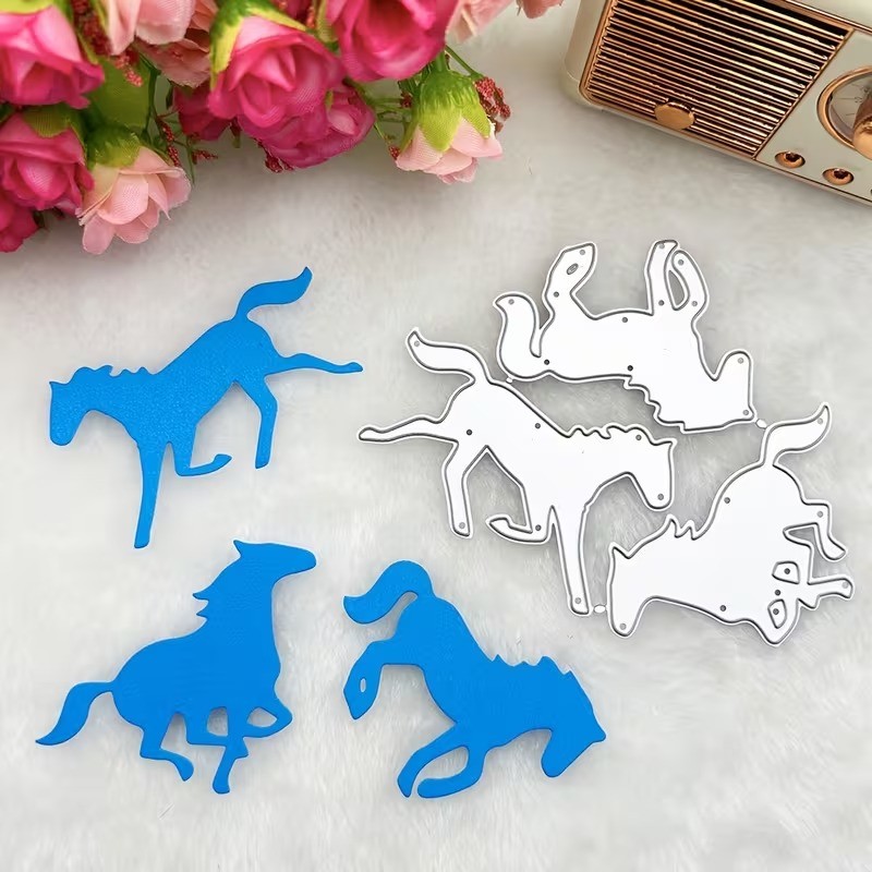 3pcs horse card making cutting dies die cut METAL