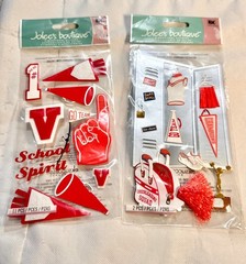 Jolees Boutique VINTAGE RARE School Spirit/Cheerleader 3D Scrapbook Stickers NEW