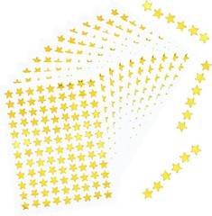 1080 Pcs 10 Sheets Tiny Gold Star Stickers, 0.3″ Diameter Small Reward Stickers
