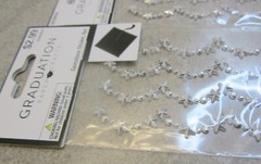 NIP Set of 4 Hobby Lobby Graduation Paper Crafts Gemstone Stickers Silver