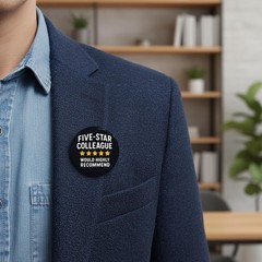 Micchoin Five-Star Colleague Badge Pin: Premium Orange Gift Box 2.3″ 1 Pack L…