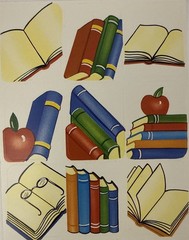 BOOK COLLECTION Stickers(9pc) Reading•School•Teacher Rewards •Apple•Card Making•