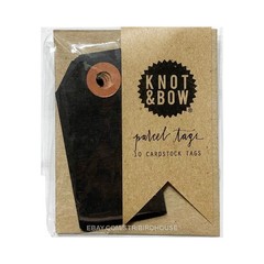 Knot & Bow Black Paper Gift Tags 10 Scrapbook Journal Embellishment USA MADE