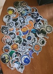 52 Sun and Moon Stickers Individuals in Package ☀️ Scull Halloween Others