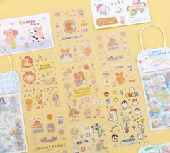 4PCS Random Cute Cartoon Stickers for Kids Fun Craft Stickers for Cup,Decor, DIY