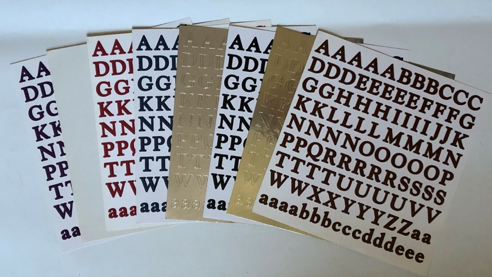 Creative Memories LARGE ABC/123 CLASSIC Sticker BLACK WHITE BLUE PLUM GOLD +MORE