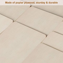 Fuyit Unfinished Wood Pieces, 50Pcs 5 x 5 Inch Blank Natural Wood Square Wood…