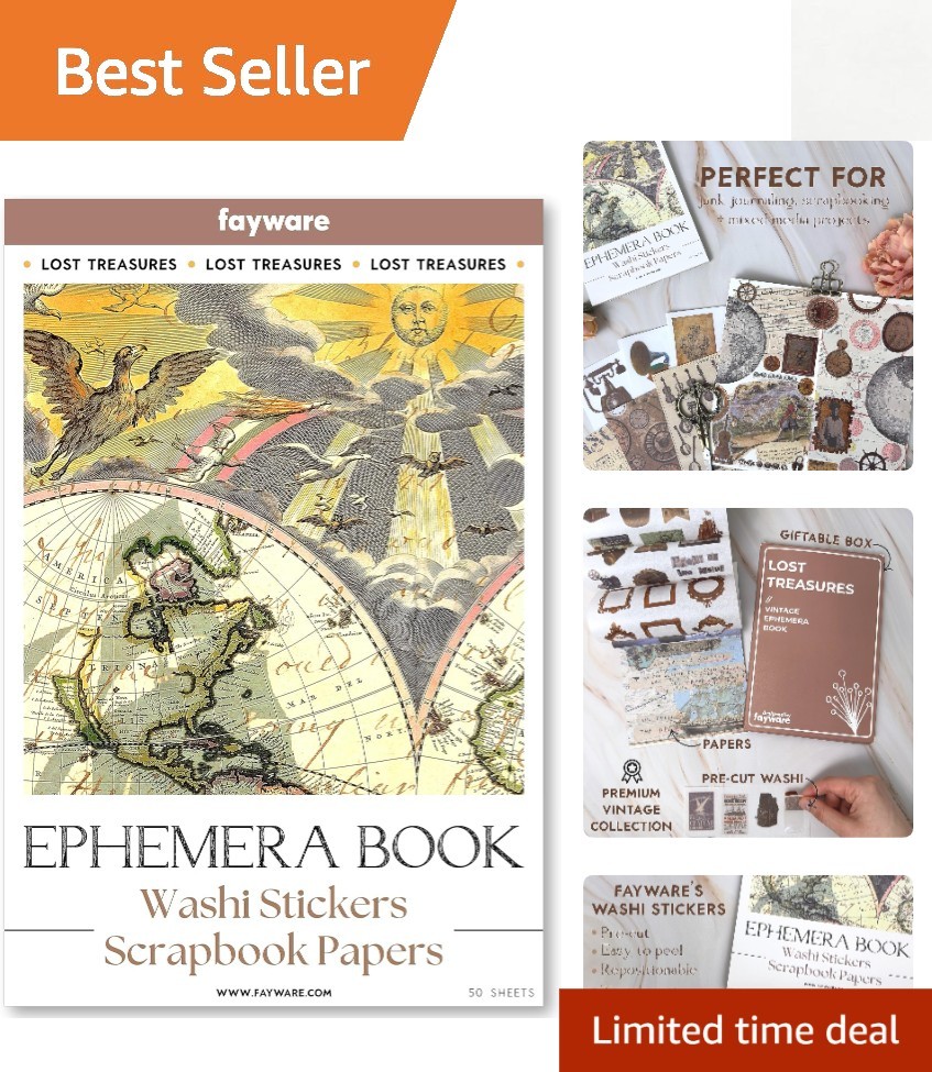 Vintage Washi Stickers & Ephemera: 411 Stickers and 20 Papers for Scrapbooking
