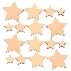 200Pcs Wooden Star Embellishments for Creative DIY Crafts and Decorations
