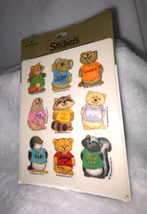 New Sealed 1980 Hallmark Shirt Tales Koala Penguin Walrus Beaver Tiger Stickers