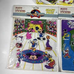 Vintage Disney Mickey Mouse Puffy Stickers Mickey & Friends NOS Lot Of 3
