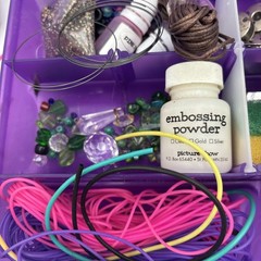 Lot of Crafting Supplies beads jewelry making bobbins glitter paint trays