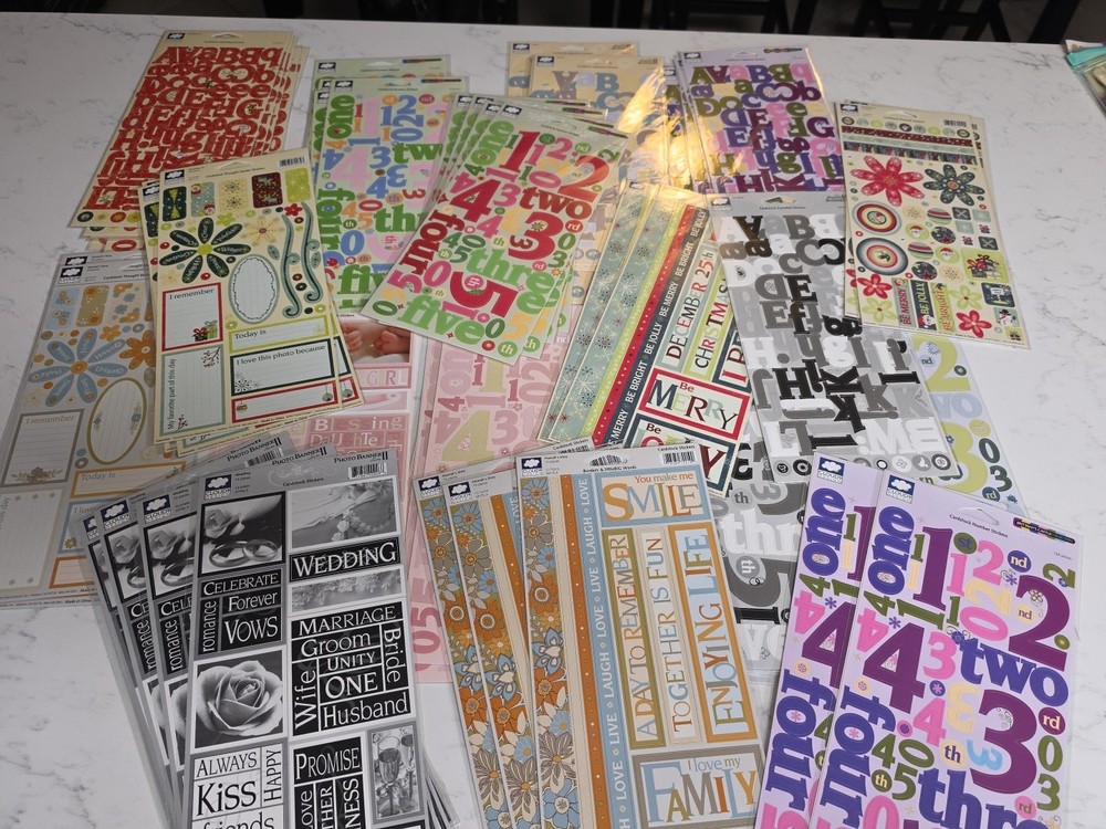 CLOUD 9 Design Scrapbooking Stickers Alphabet Borders Words Lot Of 59 NIP