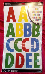 PEEL & STICK Sticko Alphabet Stickers 97/Pkg-BOLD – Extra Large 3″ LETTERS