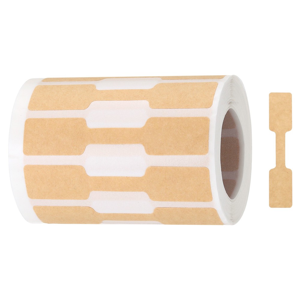 1 Roll Blank Tamper Evident Labels 0.47×1.36 Inch Stickers, 500 Count/Roll Brown