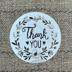 30 THANK YOU Round Rose Gold Wreath Gift Stickers 1” Envelope Seals 2 Designs