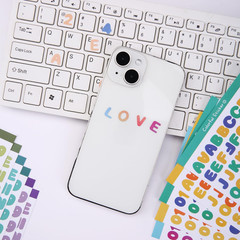 2400 Pieces Small Colorful Vinyl Letter Stickers, 24 Sheets Self Adhesive Mini A