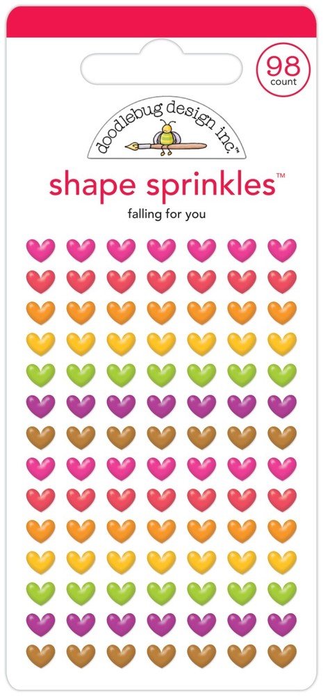 Crafts Doodlebug Sprinkles Puffy Falling for You Tiny Hearts Repeats Colorful