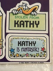 Vintage 80’s Kathy Stickers By Mark I, missing 1 Sticker
