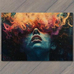 STICKER Wild Eyed Scream Abstract Splash Color Madness Surreal Pop Anxiety