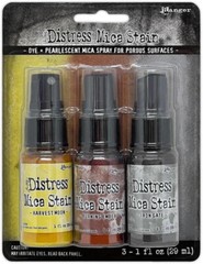 RANGER DISTRESS MICA STAIN -3 COLORS, HARVEST MOON, BURNING EMBER, IRON GATE