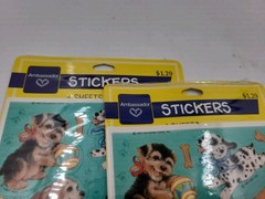 Vintage Stickers Hallmark Dogs Puppies Sticker Pack NOS 14 New Sheet, 1 Partial