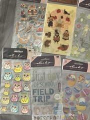 Lot of 10 Vintage Mixed Sticker Sheets Sealed New Scrapbook Crafts Supplies