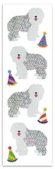 SHEEPDOG AND HATS STICKER SHEET STRIP PRISMATIC GLITTER SPARKLE MRS. GROSSMAN’S