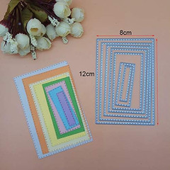 8 Pcs Stitched Rectangle Metal Die Cuts for Scrapbooking and Card Making