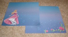Sandylion Disney 12×12 Single Sided Paper Lot (2) ~ Sleeping Beauty w/Coord.Side