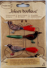 Jolee’s Boutique Glass Birds 3D Foil Stickers Ornaments Silver Gold Red 2007 NOS