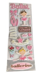 Recollections Ballet Ballerina Dance Shoes Chipboard Scrapbooking Stickers NEW