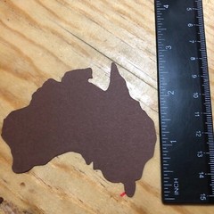 Australia Shaped Map & G’ Day Crafts Scrapbooking Diecuts Brown Paper