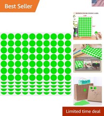 Effortless Organization with 1050 Fluorescent Green Circle Stickers – 0.75 Inch