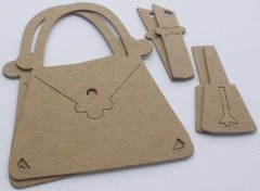 {6 pc} *PURSE & MAKEUP COMBO* Raw Chipboard Die Cuts