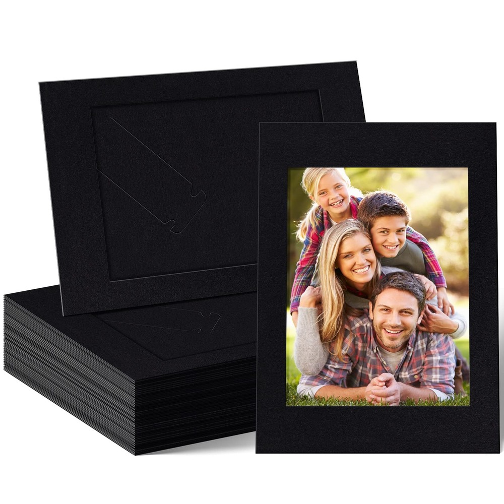 100 PCS 4×6 Inch Paper Picture Frames Standing Easel Stand Cardboard Art Black