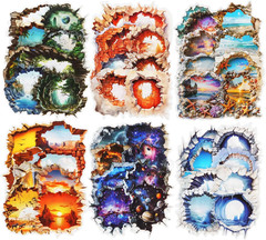 90Pcs Floral PET Stickers, Fantasy Holographic Stickers for Scrapbooking, DIY Cr