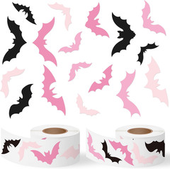 1000 Halloween Ghost Holding Cat Sticker Rolls (2 Rolls), 16 Designs Decals