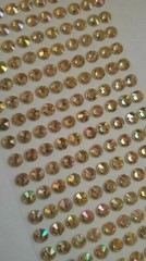 CraftbuddyUS 240 pcs x 8 mm Self Adhesive Faceted Round Gems,Color-AB LIGHT GOLD