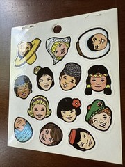 Vintage Redi-Stix Children of the World Sticker Sheet Standard Publishing USA