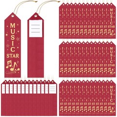 50 PCS 8×2 Inches Music Star Award Ribbons With Cards Strings Prize Reward