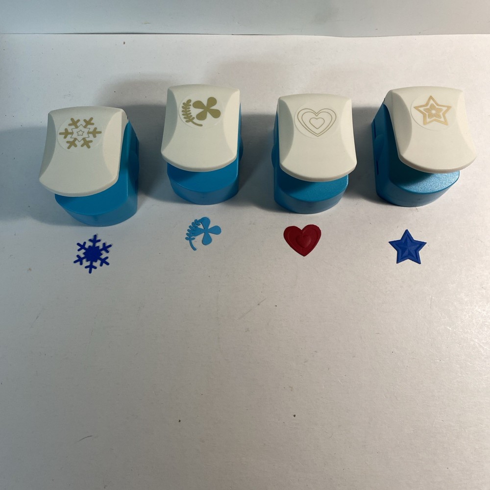 Lot Of 4 Momenta Punches For Cards/Papercrafts Snowflake Heart Star Flower Leaf