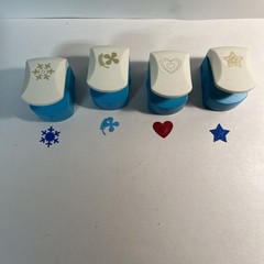 Lot Of 4 Momenta Punches For Cards/Papercrafts Snowflake Heart Star Flower Leaf