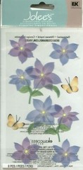 Purple Flower Spring Vellum Flowers Butterflies Jolee’s Boutique Stickers