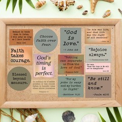 Faith & Grace Sticker Pack by Puraesla -156PCS Bible Verse Stickers, Vintage