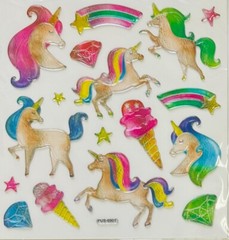 Unicorn Rainbow Epoxy 3D Stickers Planner Supply Craft Scrapbook Fantasy