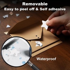 White Star Sticker Roll, 1.5 Inch, Self~Adhesive, Waterproof, 500 PCS