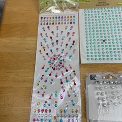 Craft Jewel and Pearl Sticker Lot Huge Assortment of Rhinestones Adhesives